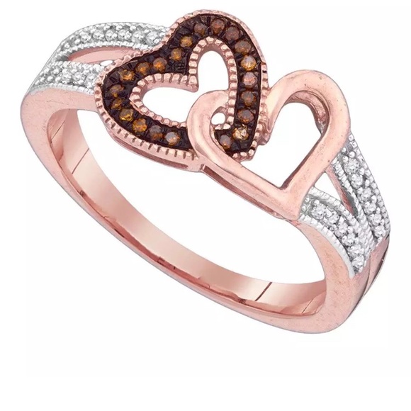 10kt Rose Gold Women Diamond HeartLove Ring 1/6CTW - Picture 1 of 2